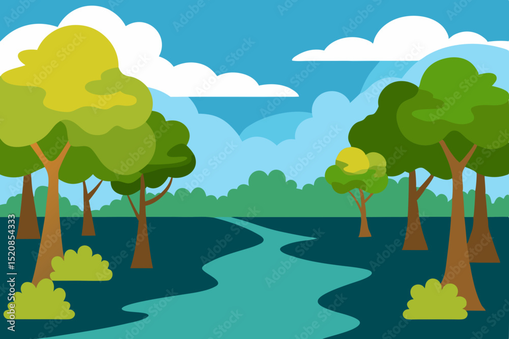 Fototapeta premium landscape with trees