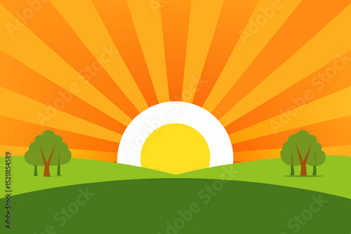 vector illustration of a rural landscape
