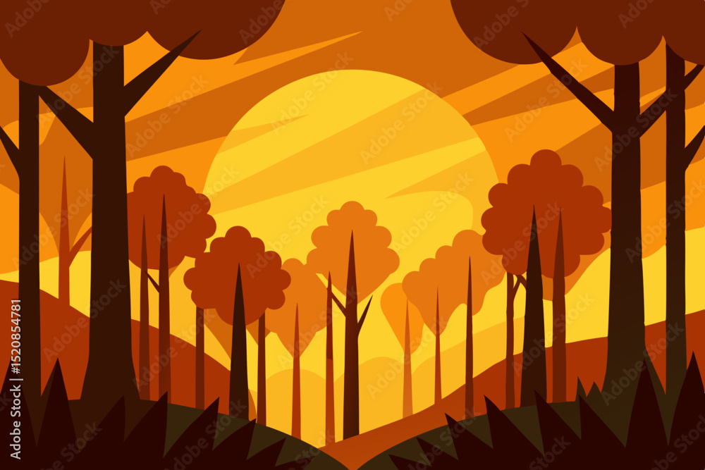 Naklejka premium sunset in the mountains