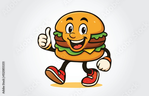 Burger Mascot cartoon character template
