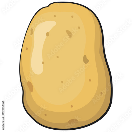 cute cartoon potato vector isolated on transparent background, work of hand drawn