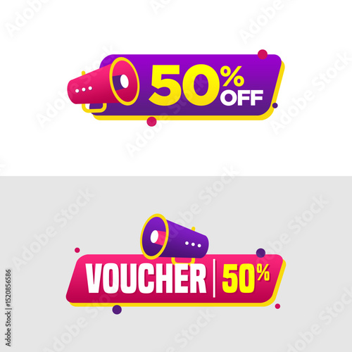Voucher 50 Percent Off Tag Label
