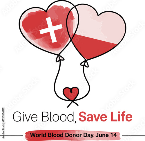 Minimal poster showing red drop with healthcare symbol