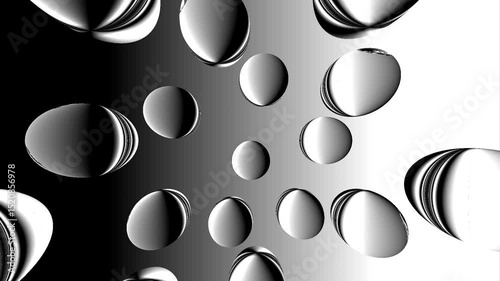 3D Abstract Dots with Black and White Gradient Background


