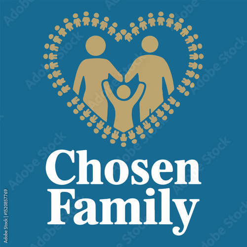 Print “National Adoption Month Vector Illustration Set – Solid Color Designs with No Gradients or Images”  