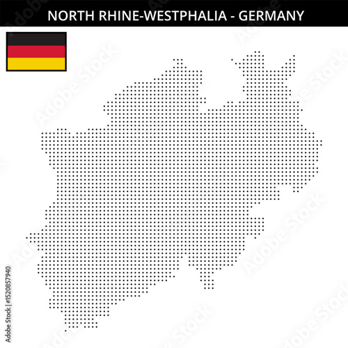 Small dots map of north-rhine-westphalia in Germany