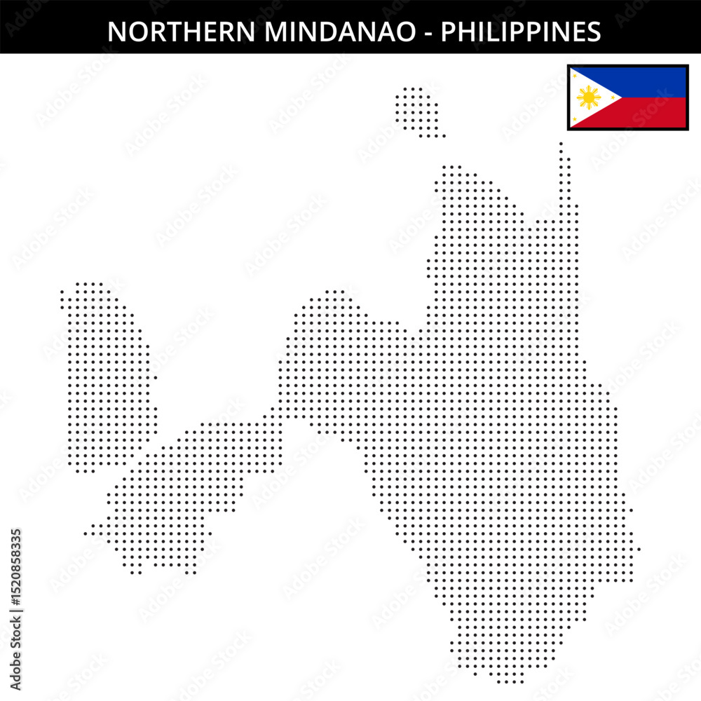 Obraz premium Small dots map of northern-mindanao in Philippines