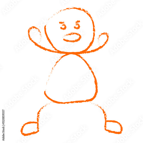 Hand Drawn Stickman Crayon
