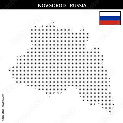 Small dots map of Novgorod in Russia