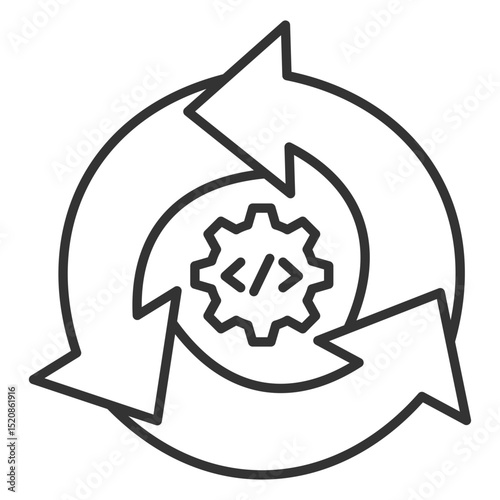 Continuous Integration Outline Icon