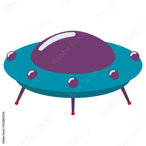 Flat UFO Illustration
