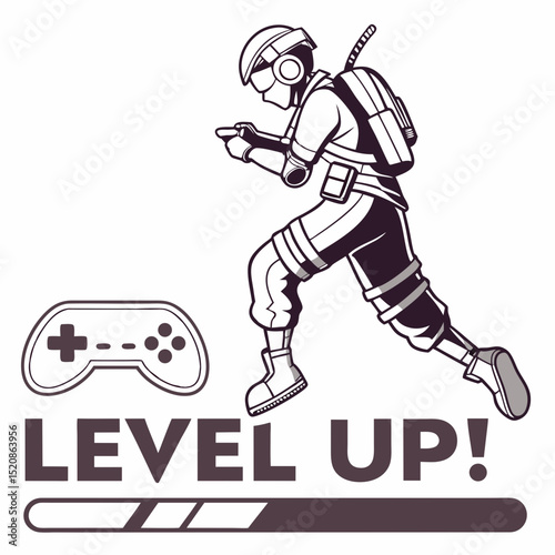 show a gamer avatar in action possibly jumping