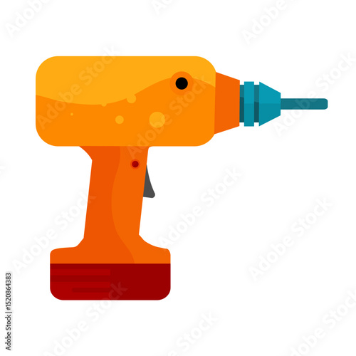 Colorful drill, cordless screwdriver – vector icon