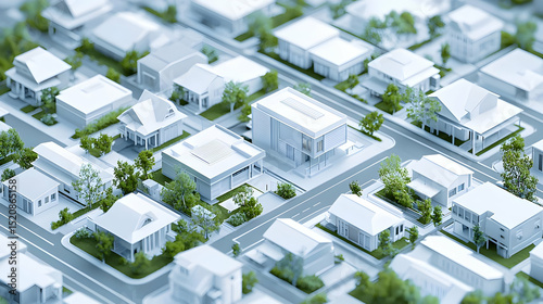 Urban Neighborhood 3D Model Illustration