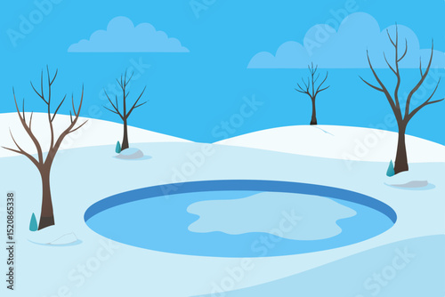 winter landscape with trees and snow
