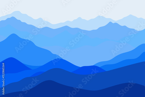 Here's a serene mountain landscape with misty peaks and a tranquil sky at sunrise