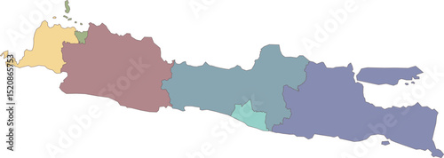 Java Island with Provincial Border Indonesia Map icon