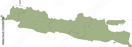 Jakarta Land With Provincial Border Lines Indonesia Map Icon