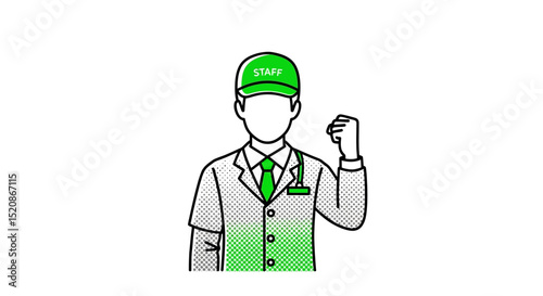 Confident Medical Staff Member Illustration Healthcare Professional Vector Graphic