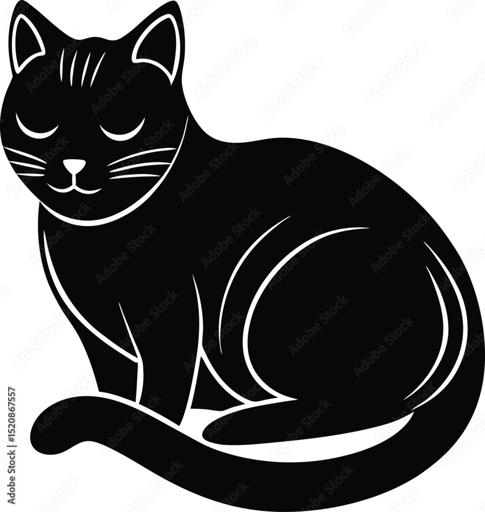 Obraz premium black and white cat