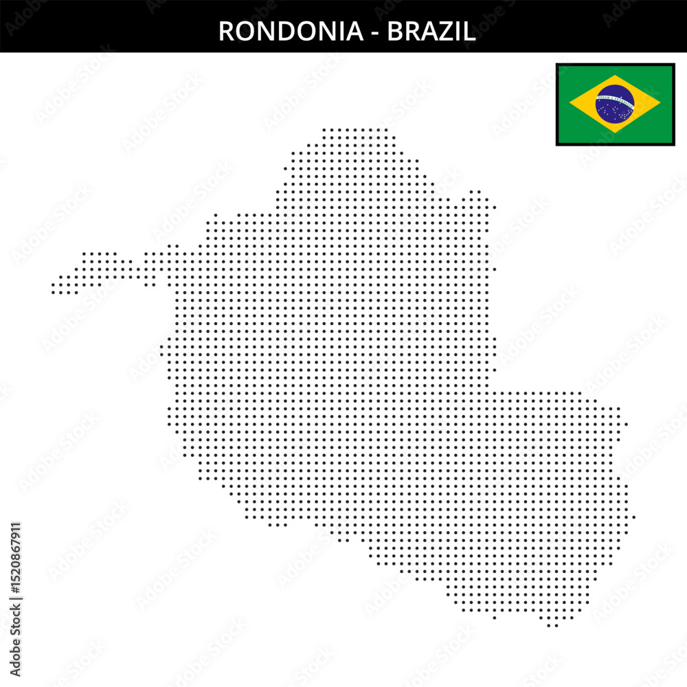 Fototapeta premium Small dots map of rondonia in Brazil