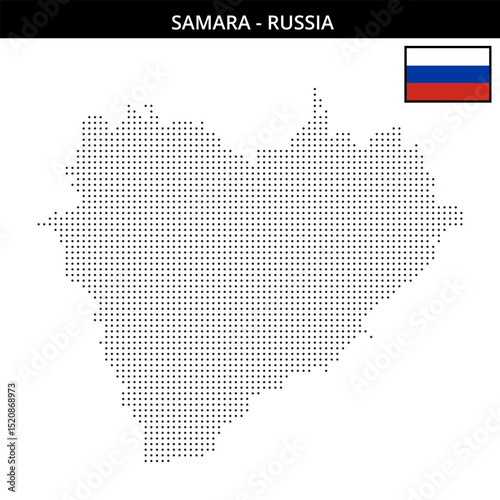 Small dots map of Samara in Russia