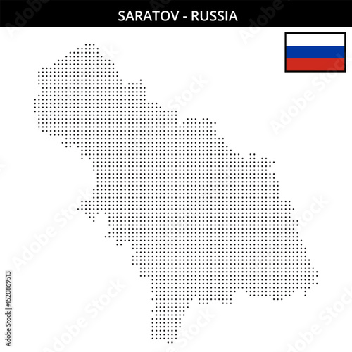 Small dots map of Saratov in Russia