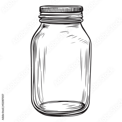 Black icon set of various jar designs suitable for culinary or storage purposes, A simple yet versatile silhouette of a classic mason jar, perfect for adding a rustic or homemade touch to your designs
