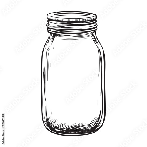 Black icon set of various jar designs suitable for culinary or storage purposes, A simple yet versatile silhouette of a classic mason jar, perfect for adding a rustic or homemade touch to your designs