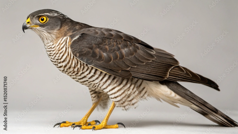 Fototapeta premium Eurasian Sparrowhawk on studio background