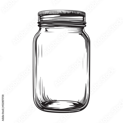 Black icon set of various jar designs suitable for culinary or storage purposes, A simple yet versatile silhouette of a classic mason jar, perfect for adding a rustic or homemade touch to your designs