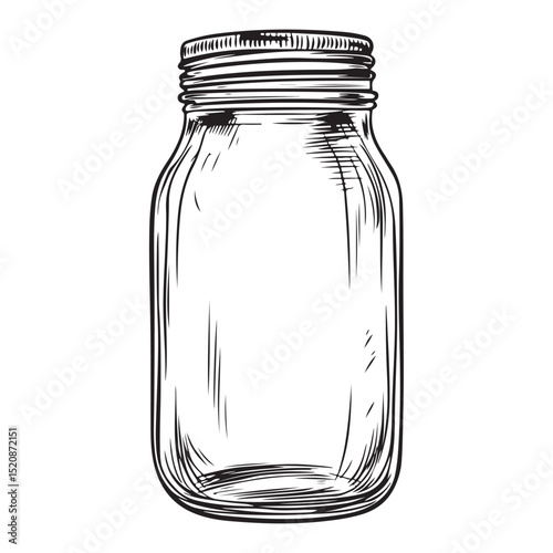 Black icon set of various jar designs suitable for culinary or storage purposes, A simple yet versatile silhouette of a classic mason jar, perfect for adding a rustic or homemade touch to your designs