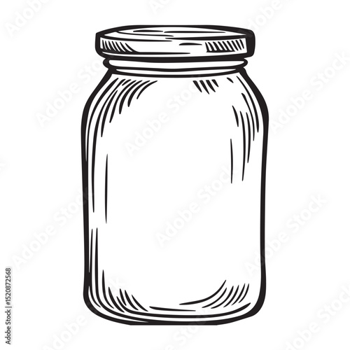 Black icon set of various jar designs suitable for culinary or storage purposes, A simple yet versatile silhouette of a classic mason jar, perfect for adding a rustic or homemade touch to your designs