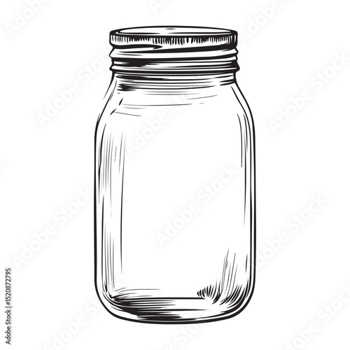 Black icon set of various jar designs suitable for culinary or storage purposes, A simple yet versatile silhouette of a classic mason jar, perfect for adding a rustic or homemade touch to your designs