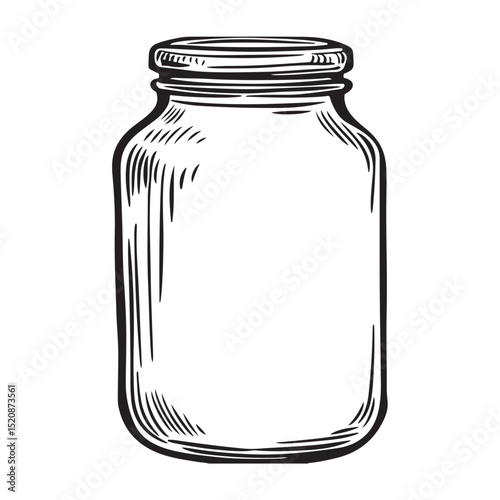Black icon set of various jar designs suitable for culinary or storage purposes, A simple yet versatile silhouette of a classic mason jar, perfect for adding a rustic or homemade touch to your designs