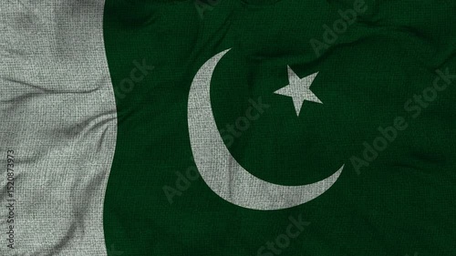 Pakistan flag animation seamless loop. 4K
