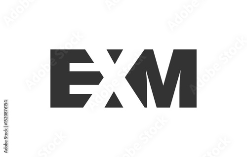 EXM logo design. Initial letter E X M bold font style for tech startups, consulting, corporate branding. Creative company name, headlines typography identity, trendy logotype.