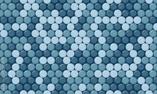 Abstract seamless pattern of overlapping circles in calming blue hues.  Perfect for backgrounds, textures, website design, or print projects. Evokes a sense of tranquility and modern sophistication.