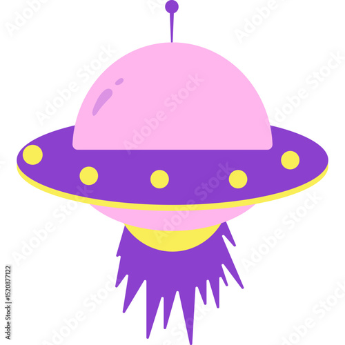 Flat UFO Illustration