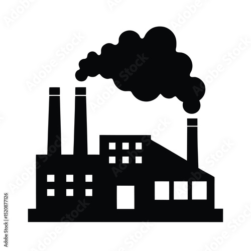 Factory Smoke Vector Silhouette