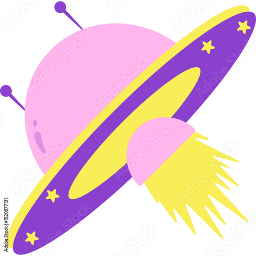 Flat UFO Illustration