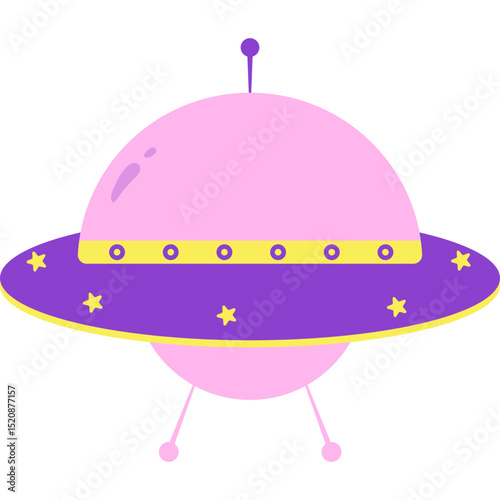 Flat UFO Illustration