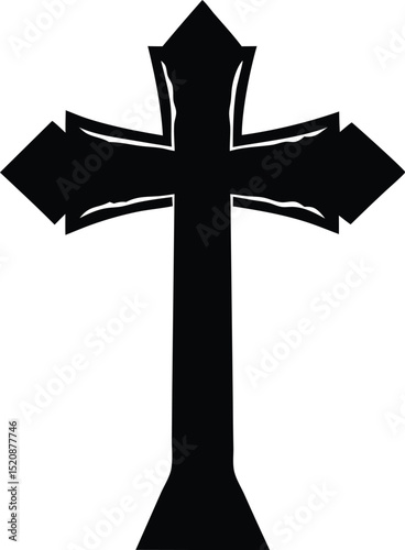 black cross on white background