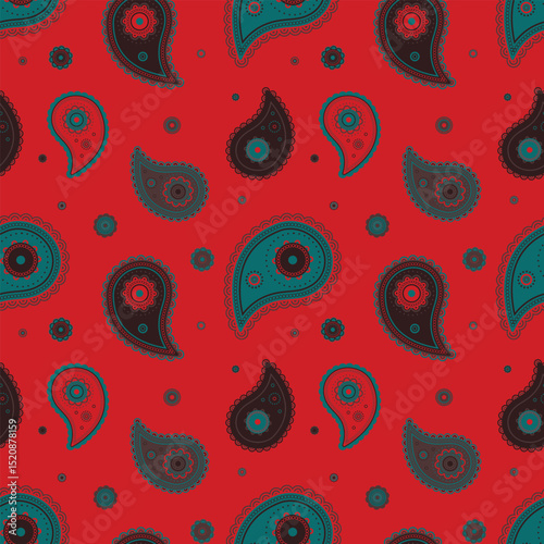 Romantic card as indian luxury. Calligraphic background on paisley surface. Pattern fashion on eternity victorian.