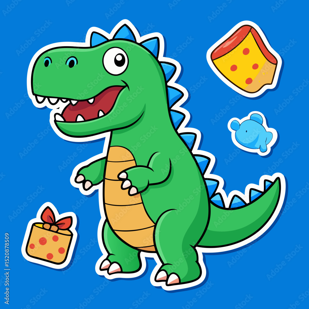 Naklejka premium stickers dinosaur theme cute activities for kids printable school supplies back to school sticker set