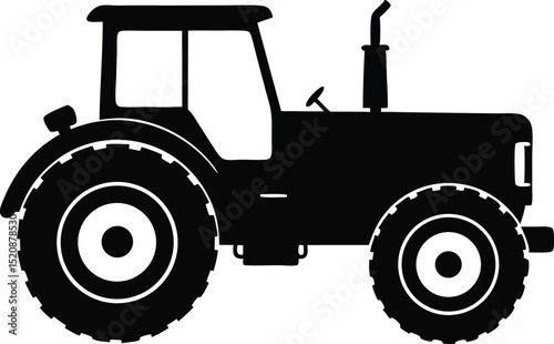  old tractor silhouette vector 
