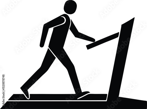  person walking on treadmill fitness silhouette vector