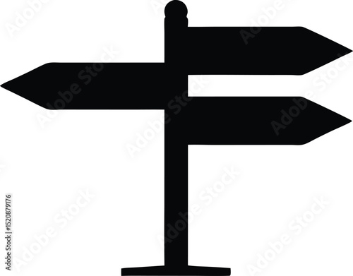 Signpost direction silhouette vector illustration