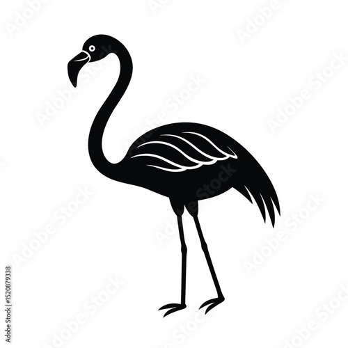 Flamingo Standing Vector Silhouette