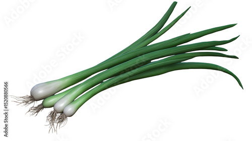 Fresh spring onions vibrant and crisp ready to add zest to your kitchen on transparent background